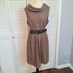 Maurices vtg inspired cotton poly pleated belted dress sz 13/14 *C1